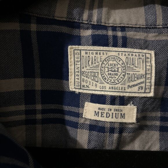 Lucky Brand Western Mens Medium Button Up Plaid Shirts LOT OF 2 Sportswear Prep - Picture 10 of 13